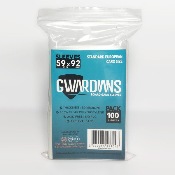 acheter Gwardians® sleeves standard Euro 59 X 92mm - Rangement